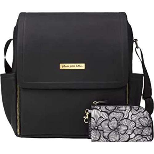 Petunia Pickle Bottom Boxy Backpack | Diaper Bag | Diaper Bag Backpack for Parents | Top-Selling Stylish Baby Bag | Sophisticated and Spacious Backpack for On The Go Moms | Black Leatherette