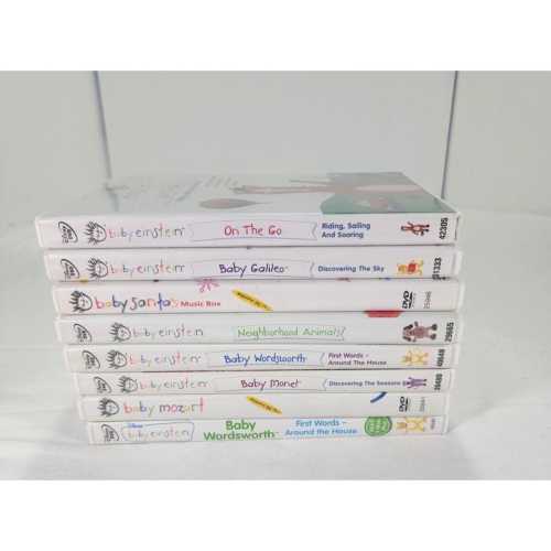 Lot of 8 Baby Einsteins DVD Set Mozart Music Words Galileo Monet 18 to 36 months