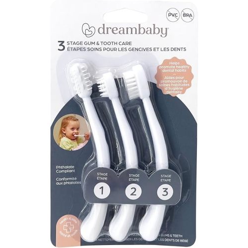 Dreambaby Toothbrush Set 3 Stage, White