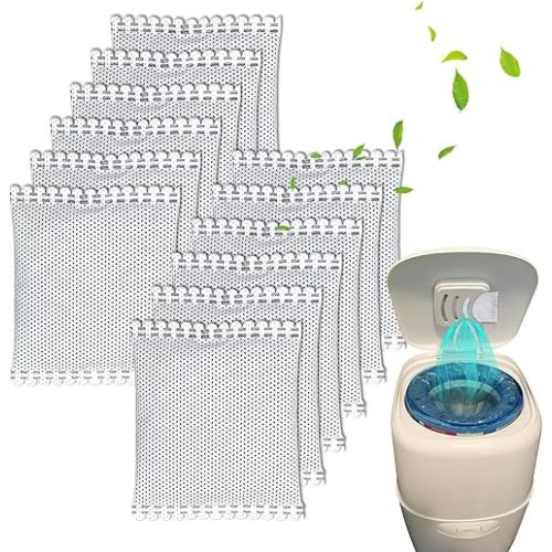 Diaper Pail Deodorizer Odor Absorber Carbon Filter Refill Compatible with Diaper Genie Complete Pail, 12 Pack