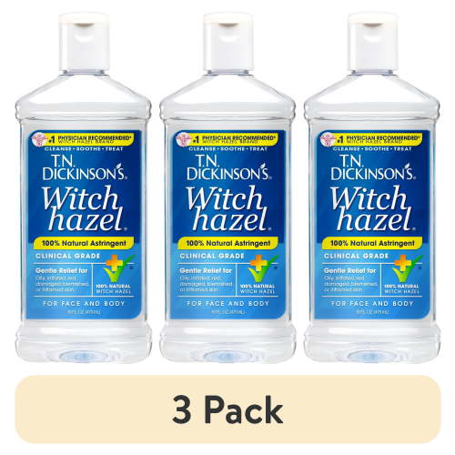 (3 pack) T.N. Dickinson's Witch Hazel Astringent, 100% Natural, 16 fl oz