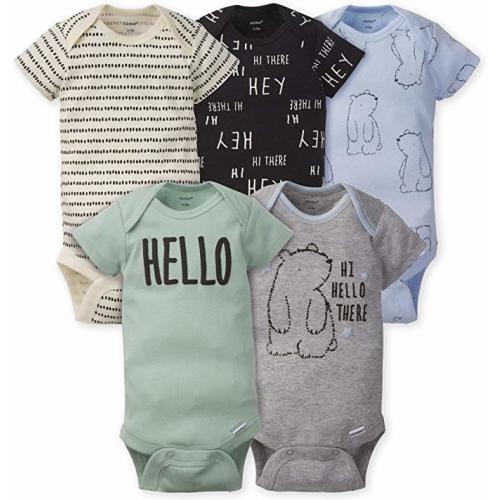Gerber baby-boys 5-pack Variety Onesies Bodysuits - Newborn - Hello Bear
