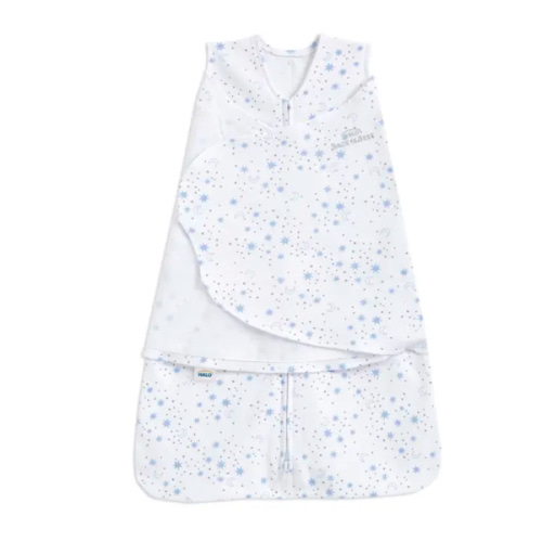 Midnight Moons Blue Cotton Baby Swaddle | HALO