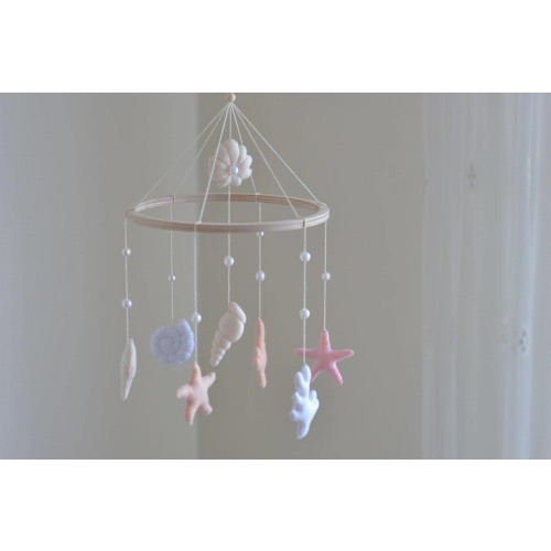 Sea baby mobile, nursery mobile seashells, ocean mobile girl