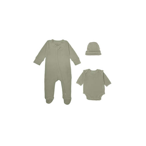3- Piece Bundle - Organic Waffle Baby Thermals with Footie, Onesie and