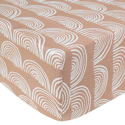 LifeTree Crib Sheets for Baby Boys Girls - Rainbows Print Bamboo Cotton Muslin Fitted Crib Sheets Unisex Toddler Bed Sheet Fits Standard Crib and Toddler Mattresses, Silky Soft, Cozy, 28in x 52in