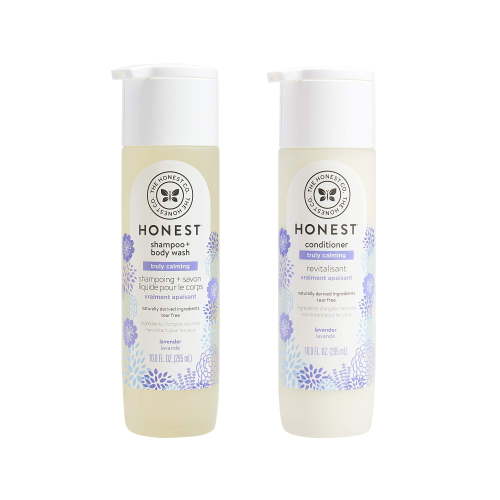 The Honest Company Truly Calming Lavender Shampoo Body Wash + Conditioner, 10oz each