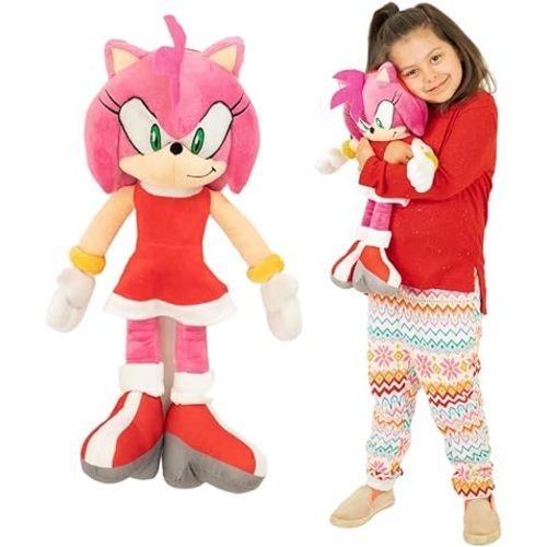 Franco Super Soft Plush Anime Cuddle Pillow Buddy, 1 Count (Pack of 1), Sonic The Hedgehog Amy Rose