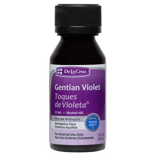 De La Cruz Gentian Violet - Violeta de Genciana - Tincture of Violet 1% First Aid Antiseptic, 1 FL OZ (2 Bottles)