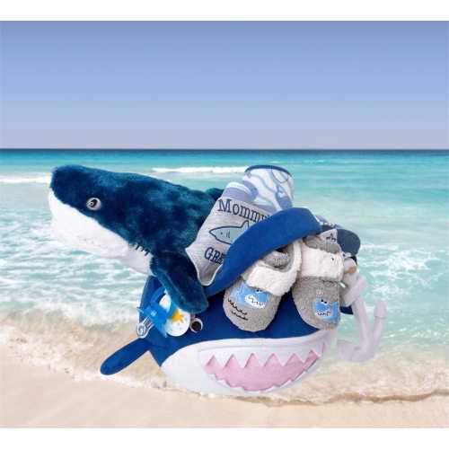 Shark Baby Gift Basket, Baby Gift Box, Nautical Baby Shower Gift