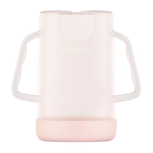 Momcozy Squeeze Pouch Holder for Food Pouches and Drink Boxes, Baby Pouch Holder Allows Baby to Self-Feed and Avoid Messes, Baby Food Pouch Holder Handle is Easy to Grip, Comfortable, Pink