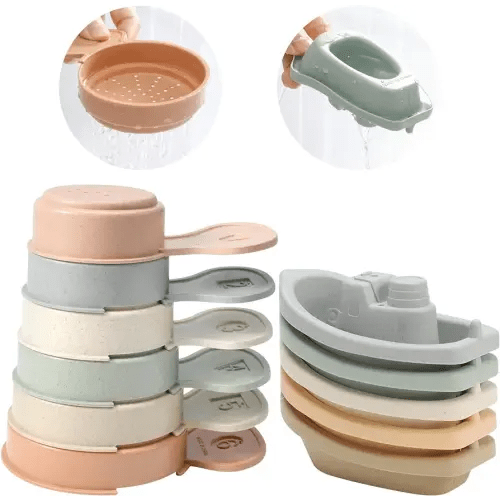 Bath Toys Floating Boats Train with Bathing Spoon,11 Pcs Water Table Toys Mold Free Baby Bath Toys for Toddlers 1-3 Infants 6-12-18 Months,Bathtub Toys Shower Toys for 1 2 3 4 Year Old