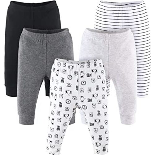 The Peanutshell 5 Pack Baby Pants Set - 100% Cotton Pants for Newborns to Toddlers - Safari Animals