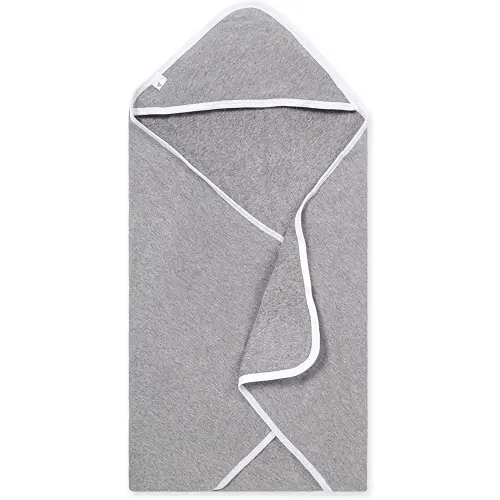 Burt's Bees Baby - Hooded Towel, Absorbent Knit Terry, Super Soft Single Ply, 100% Organic Cotton (Heather Grey, 1-Pack)