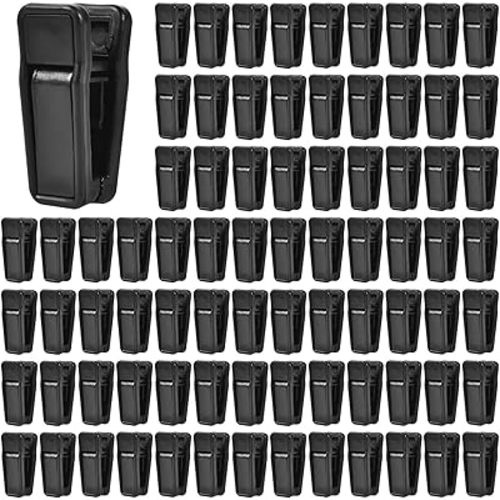 KISEER 80 Pcs Plastic Baby Hanger Clips Slim-line Finger Clips Set for Clothes Hanger Velvet Hanger (Black)