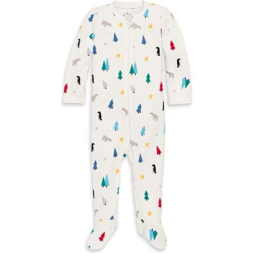9-12 M, Primary x Maisonette Organic Zip Footie, Ivory Winter Wonderland - Primary Exclusives | Maisonette