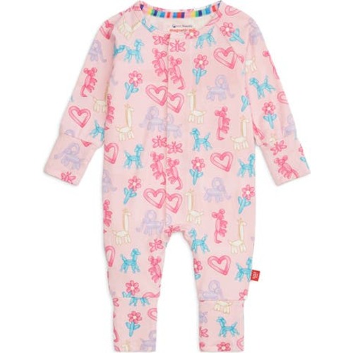 Party Animals Glow in the Dark Magnetic Convertible Romper, 0-3M