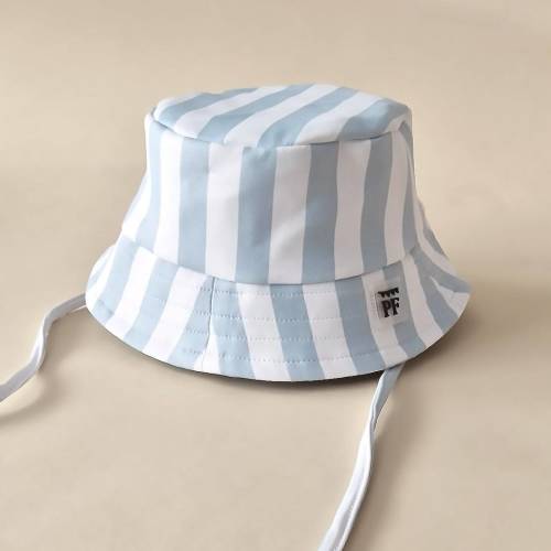 Swimwear - Bucket Hat - UPF50+ - Misty Blue Stripes