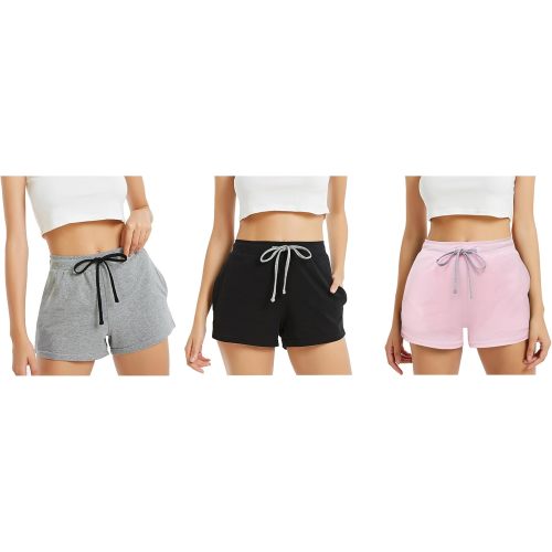 HEARTNICE Womens Cotton Pajama Shorts, Soft Sleep Shorts for Women Lightweight Lounge Pj Bottoms