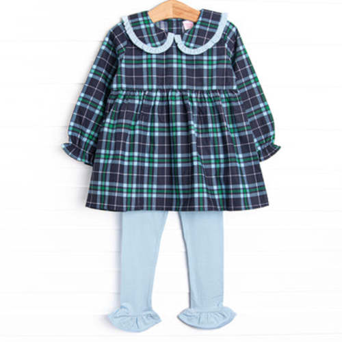 24 M Campbell Long Sleeve Legging Set, Navy Plaid – Stitchy Fish