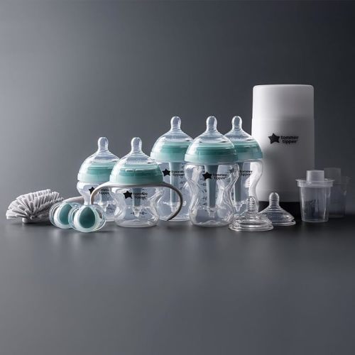 Tommee Tippee Advanced Anti-Colic Ready for Baby BPA Free 14 Piece Set, 5oz & 9oz Bottles, Slow & Medium Flow Nipples, 0-6 Month Pacifiers, Includes Travel Bottle Warmer & Removable Bottle Handles - Advanced Anti-Colic: Self Sterilizing