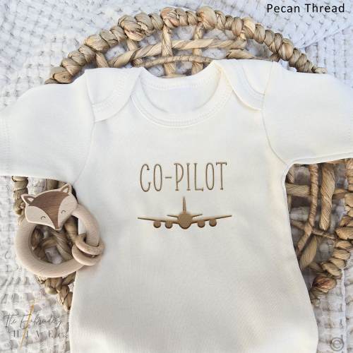 Embroidered ONESIES® brand, Co Pilot, Pilot ONESIES® Pregnancy Announcement ONESIES® brand, Daddy's Co Pilot, Airplane Bodysuit, Misc 292