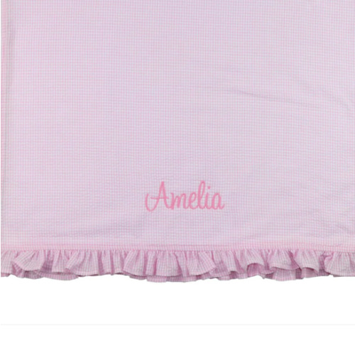 Pink Gingham And Terry Beach Ruffled Towel – Cecil & Lou