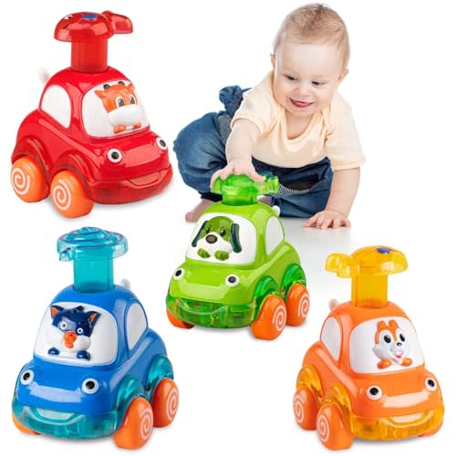 Wdebay 4 PCS Inertia Animal Car for 1 Year Old Boy and Girl|Toddler Toys Age 1-2|1 Year Old Boy Gifts for 1st Birthday|Baby Toys 12-18 Months