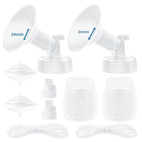 Breast Pump Accessories Compatible with Spectra Replacement Pump Parts 24mm Flange, Spectra Pump Parts S1 S2 Replacements Full Set 2 Set (Full SET-24MM)