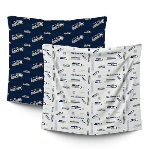 Infant Seattle Seahawks Pegasus 47" x 47" Home & Away Two-Piece Muslin Blanket Set