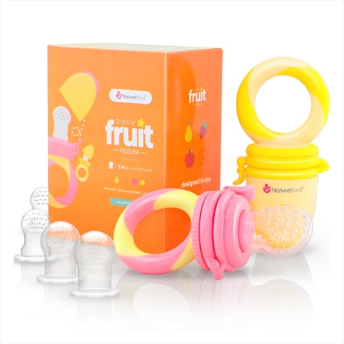 Baby Fruit Feeder - Peach Pink & Lemonade Yellow - NatureBond. All rights reserved