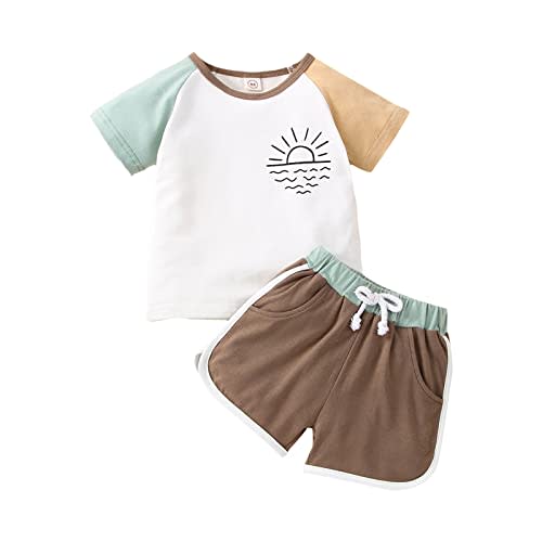 Cevoerf Infant Baby Boy Girl Clothes Set Mama's Boy/Girl Short Sleeve T Shirt Tops Cotton Shorts 2Pcs Summer Outfit