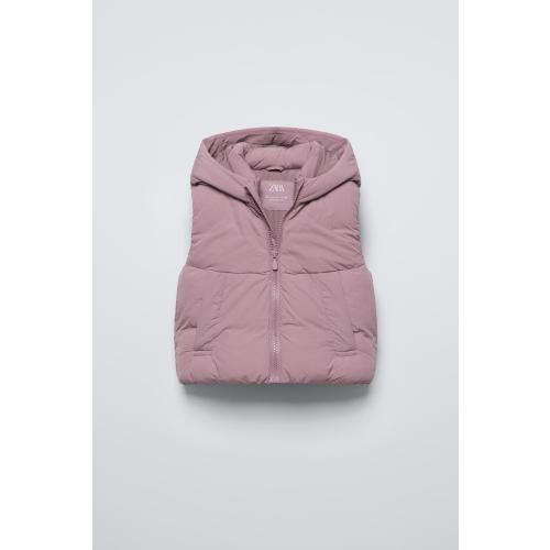 HOODED PUFFER VEST - Pink | ZARA United States