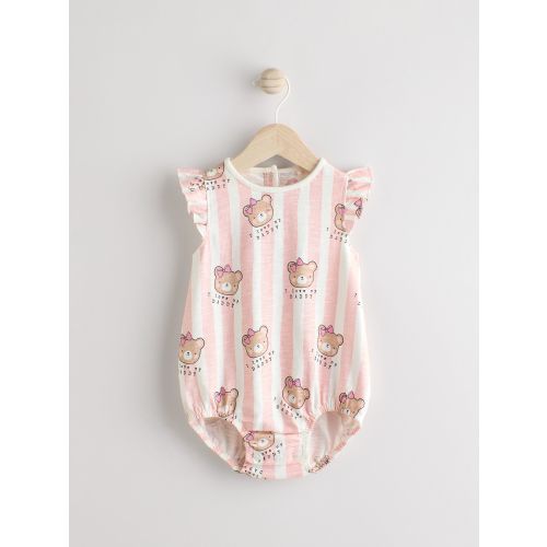 Pink/White Stripe I Love My Daddy Baby Bloomer Romper