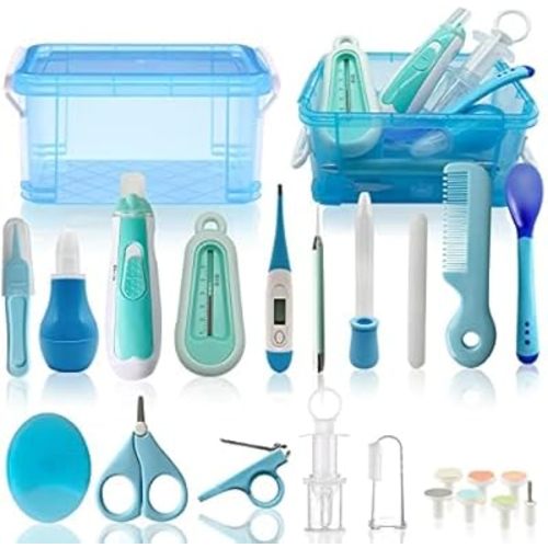 Baby Grooming Kit, 25 in 1 Baby Healthcare and Grooming Kit, Baby Electric Nail Trimmer Set Newborn Nursery Health Care Set for Newborn Infant Toddlers Boys Girls Shower Gifts (0-4 Years+)