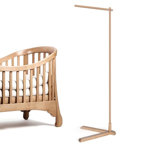 MingHoYo Wooden Floor Standing Crib Mobile Arm | Easy Assembly Mobile Holder for Baby Crib Bassinet | Movable Baby Mobile Hanger for All