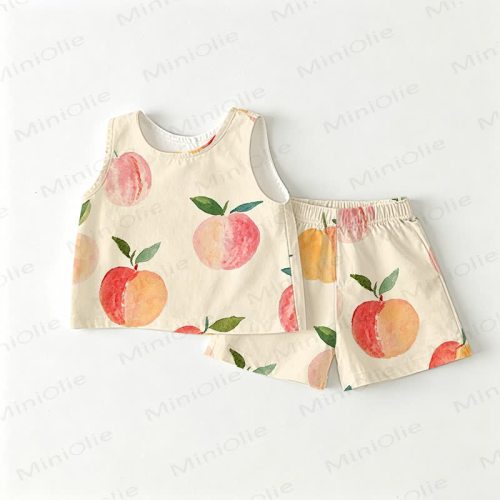 Baby Toddler Peach Yellow Top and Shorts 2-piece Set