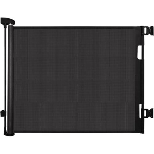Retractable Baby Gate for Stairs – 33” Height, Expands up to 55” Width – Safety Gate for Infants, Toddlers, Dogs & Pets – Easy Install, Secure Closure, Black Mesh Design for Indoor & Outdoor Use