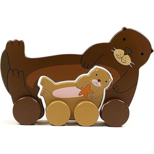 Jack Rabbit Creations Inc Big & Little Wooden Push Toy Otter
