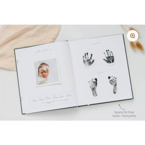 Linen Baby Book - Blush