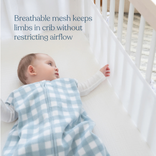 Breathable Mesh Crib Liner for Full Sized Crib in White | HALO