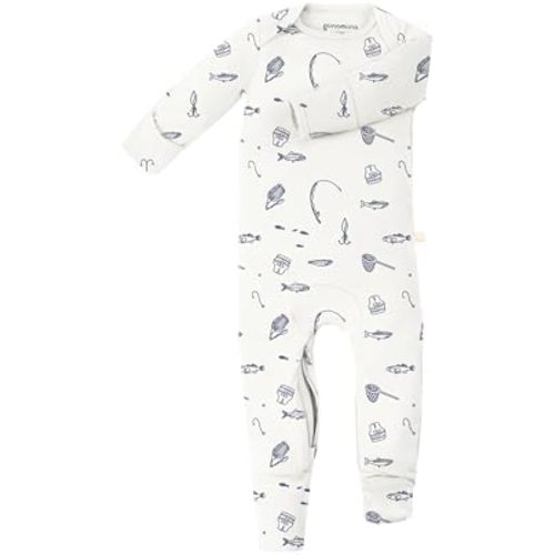 GUNAMUNA Unisex Baby Toddler Ultra-Soft Convertible Pajama, Footie or Romper Sleeper with Diaper Zipper, Newborn to 24 Months