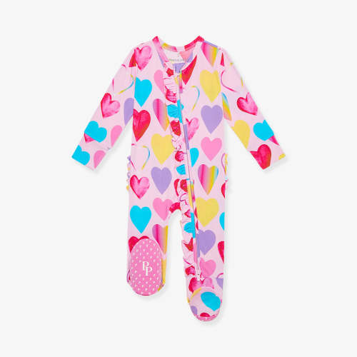 Love Queen Footie Ruffled Zippered One Piece