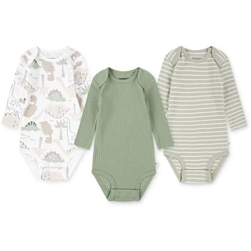 6mHUGGIES unisex-baby 3-pack Long Sleeve Bodysuit