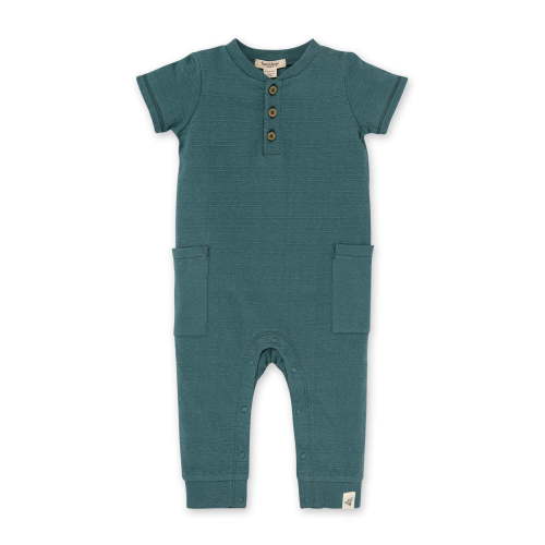 Burt's Bees Baby Organic Cotton Baby Boy Short Sleeve Jumpsuit, Sizes Newborn-24 Months