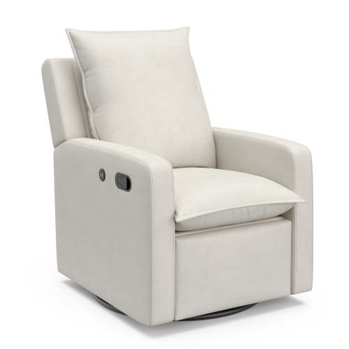 Storkcraft Timeless Upholstered Recline Glider with USB, Ivory