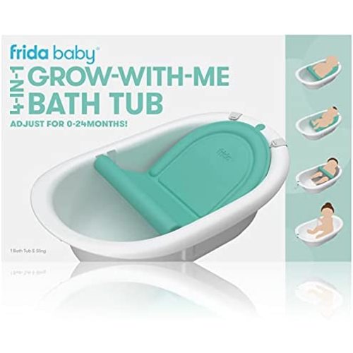 4-in-1 Grow-with-Me Bath Tub by Frida Baby Transforms Infant Bathtub to Toddler Bath Seat with Backrest for Assisted Sitting in Tub