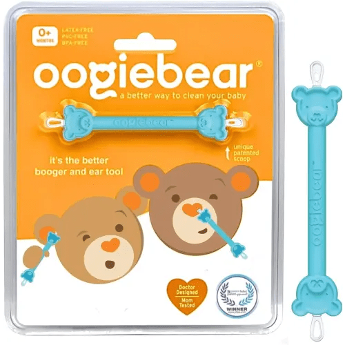 oogiebear Baby Nose Cleaner & Ear Wax Removal Tool - Safe Booger & Earwax Removal for Newborns, Infants, Toddlers - Dual-Ended - Essential Baby Stuff