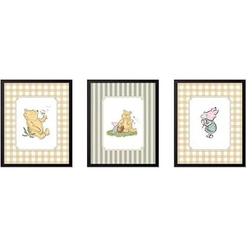 Poster Master 3-Piece Classic Characters Print - Winnie Pooh & Friends Poster - Nursery Art - Winnie Pooh Nursery Decor - Cute Aesthetic Kids Room & Playroom Wall Prints - 11x14 Unframed Wall Art