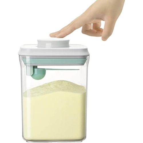 Airtight Food Storage Container Formula Milk Powder Containers Dispenser with Spoon BPA-Free for Home Travel 1500ML / 1.5 Qt, No Scraper Design